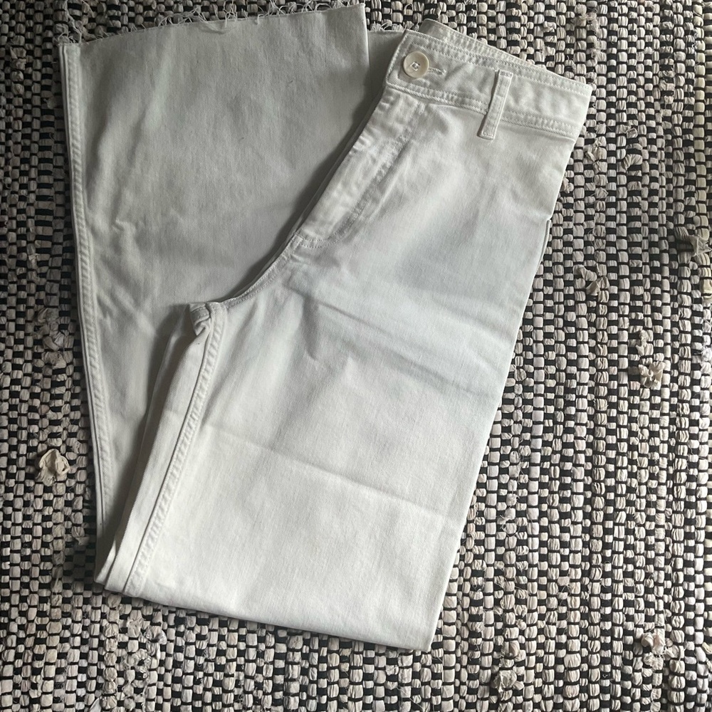 White zara marine straight sailor jeans